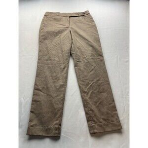 TALBOTS Heritage Pants‎ Womens Size 4 Brown Houndstooth Trousers Cuffed Straight